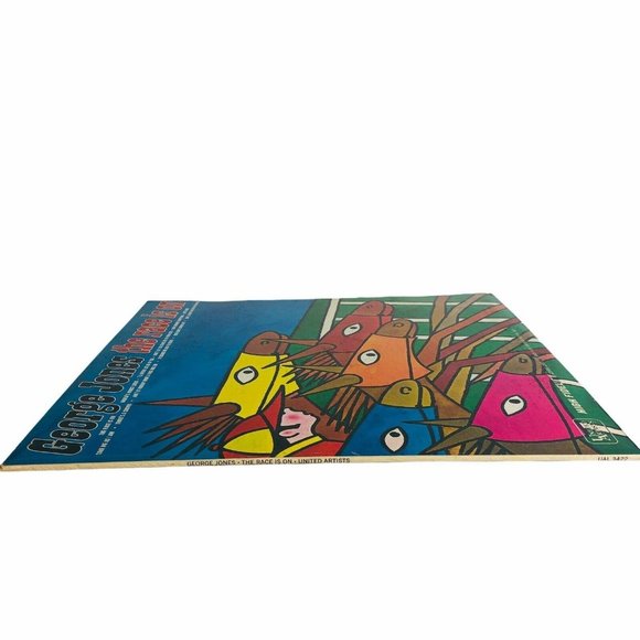 George Jones The Race Is On LP Album UAL 3422 Vinyl Record Cartoon Cover Tested - Picture 6 of 8